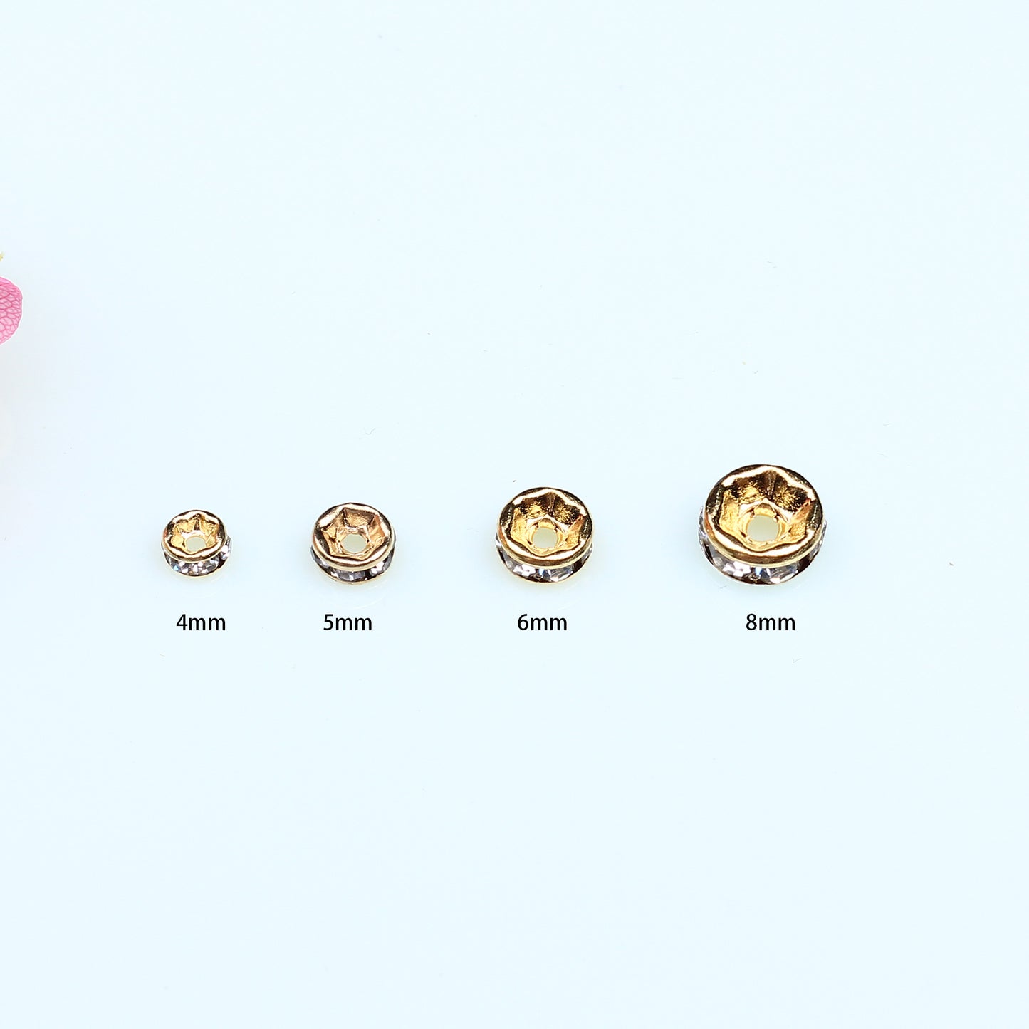 SPC17 Spacer Beads Zircon Bezel Diamond Shape Spacer Beads for DIY Bracelet Necklace
