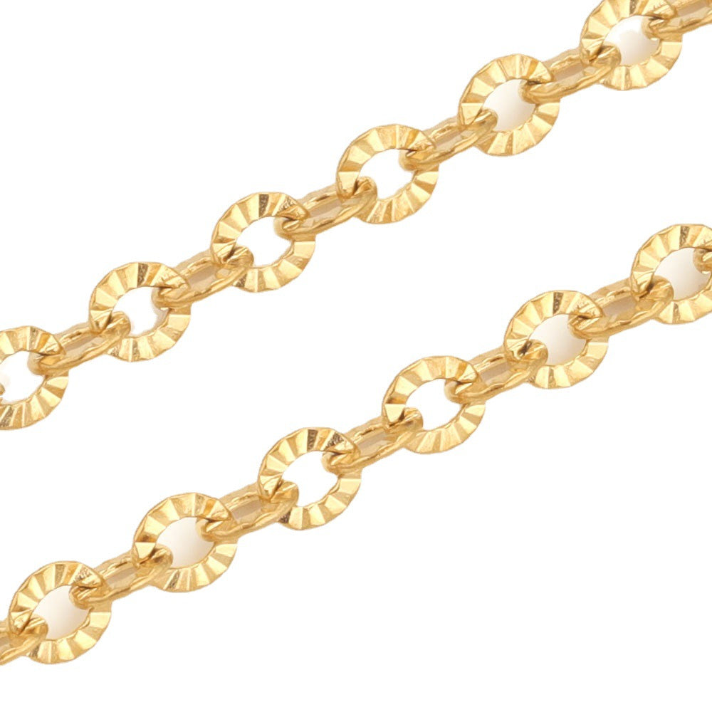 CH03 Sunflower Flat O Shape Chains For DIY Necklace Bracelet 5 Meters Per bag