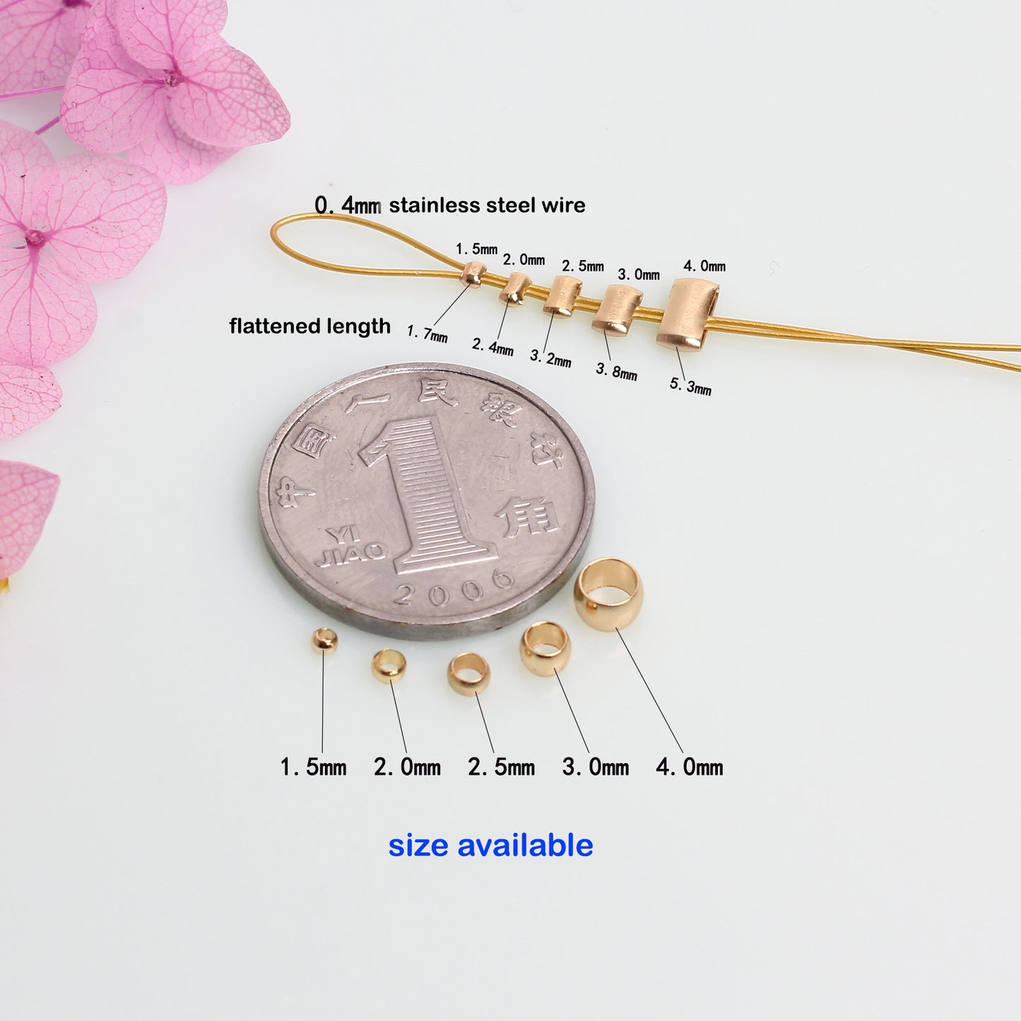 CB01 Crimp Beads Flatten Beads for Fixing Beads for DIY Jewelry Making Bracelet Necklace Making