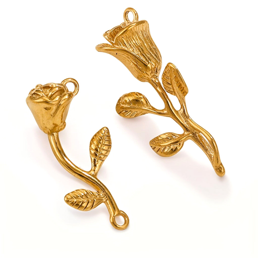 PD18 Rose Pendant Stainless Steel Flower Pendant for DIY Jewelry Necklace