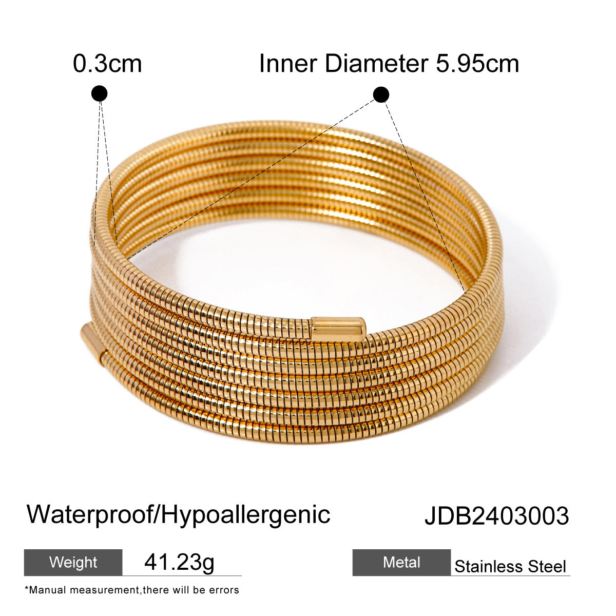 JDB2408026 Stainless Steel Bracelet Ring Earring Set for Women no tarnish Waterproof