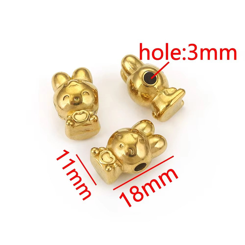 SPC68 Charms Beads Stainless Steel Star Bunny Heart Micky Charms Beads for DIY Bracelet