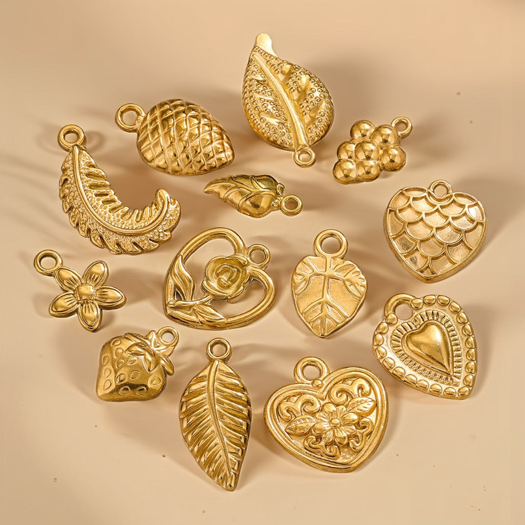 SPC80 Shaped Charms Leaf Heart Flower Owl Shape Pendant