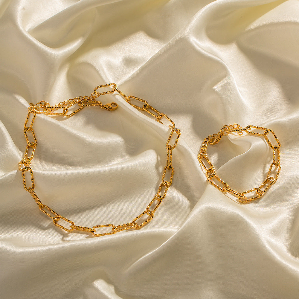 JDWN2302041 Chain Necklace Chain Bracelet Stainless Steel Chain Necklace for Women
