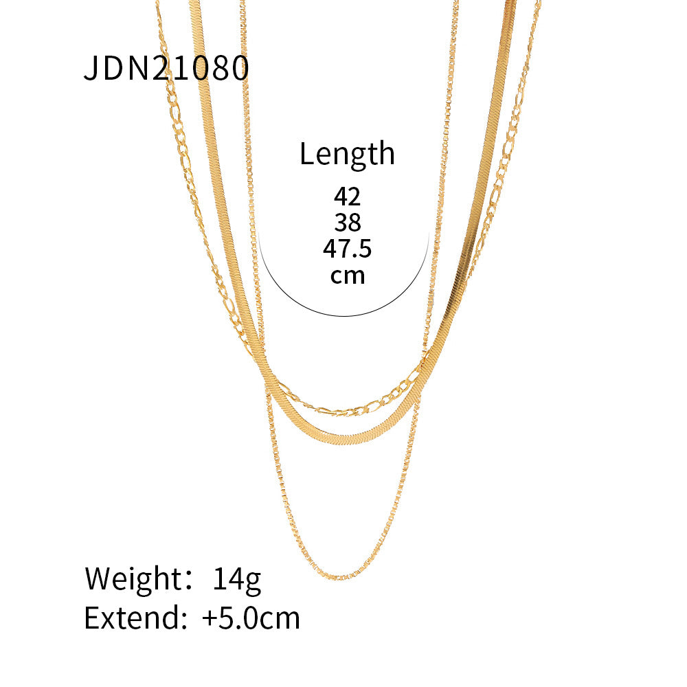 JDN20 Chain Necklace Snake Chain Paper Clip Chain Necklace for Women