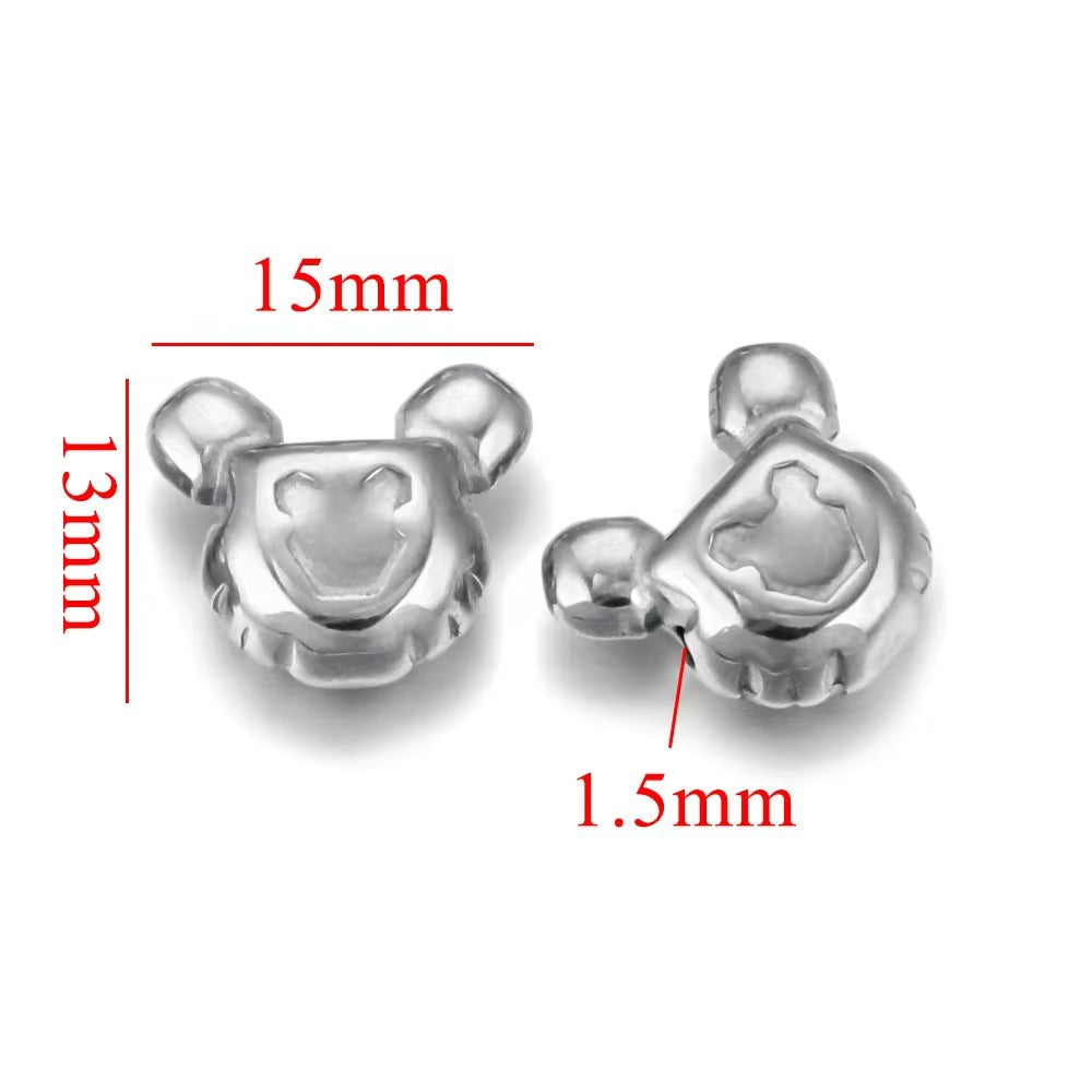 SPC68 Charms Beads Stainless Steel Star Bunny Heart Micky Charms Beads for DIY Bracelet