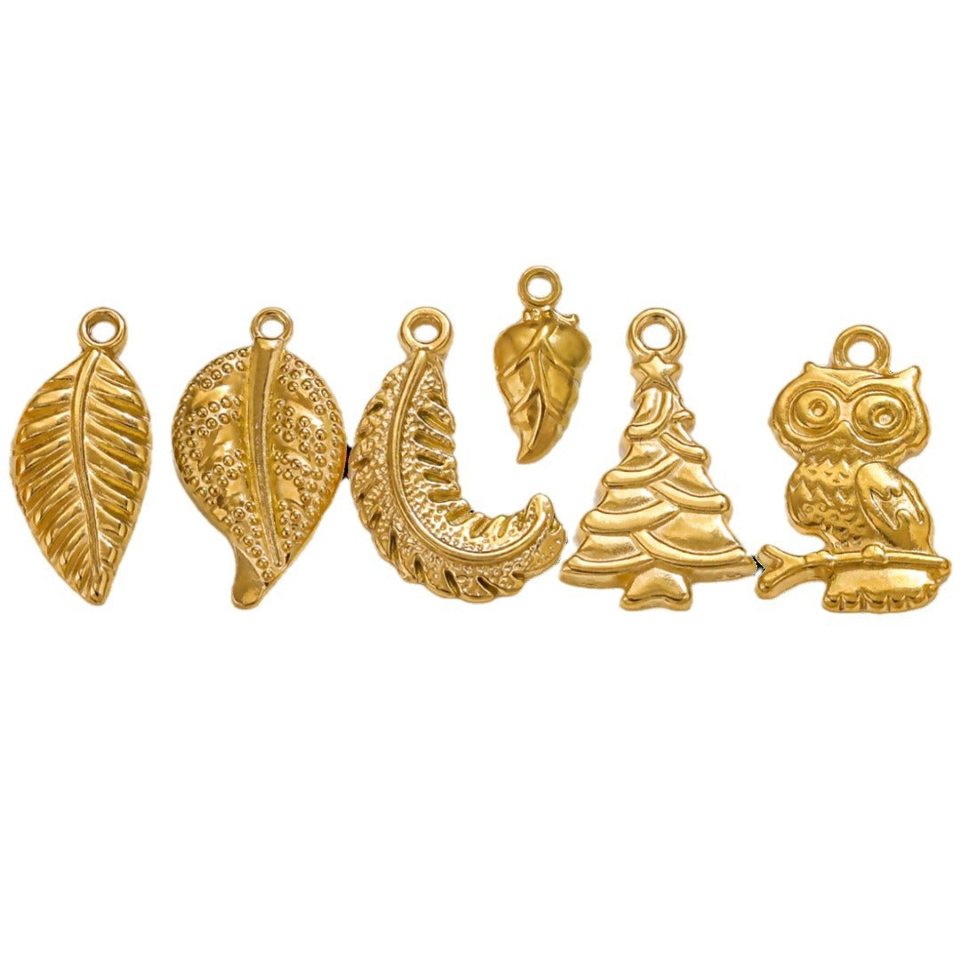 SPC80 Shaped Charms Leaf Heart Flower Owl Shape Pendant
