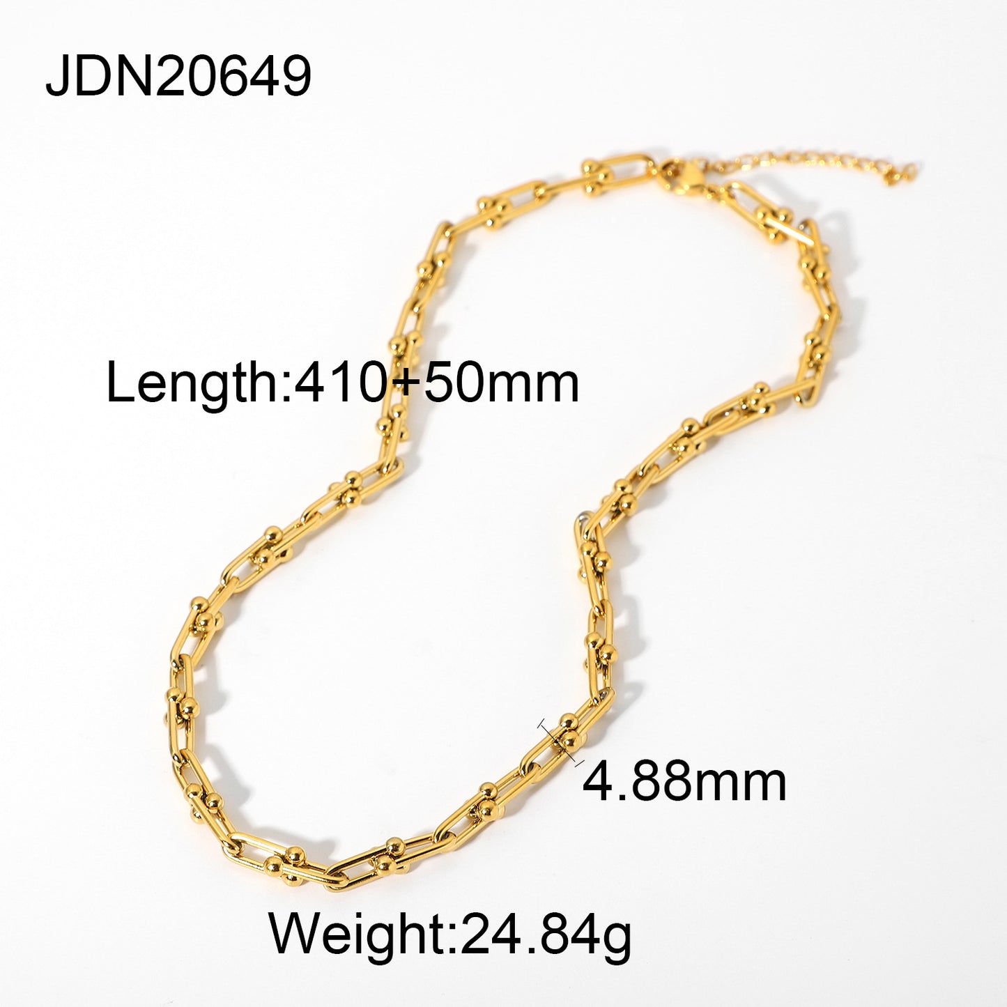 JDN20 Chain Necklace Snake Chain Paper Clip Chain Necklace for Women