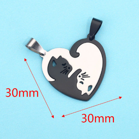 PD24 Couple Pendant Family Pendant Cat Dog Love Pendant Stainless Steel