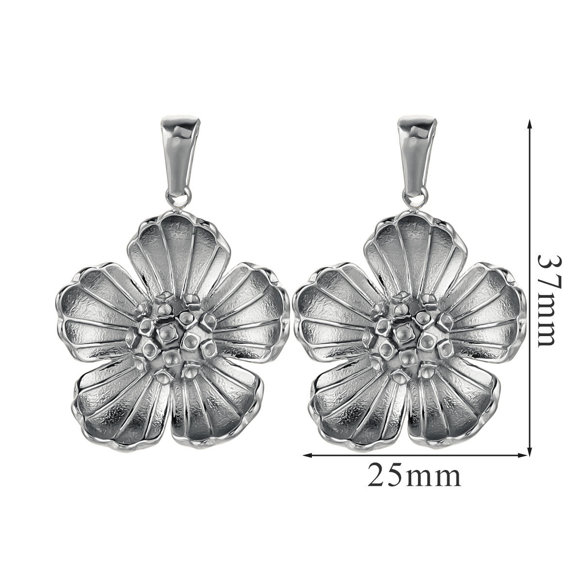 PD23 Vintage Flower Pendant Stainless Steel Necklace Pendants