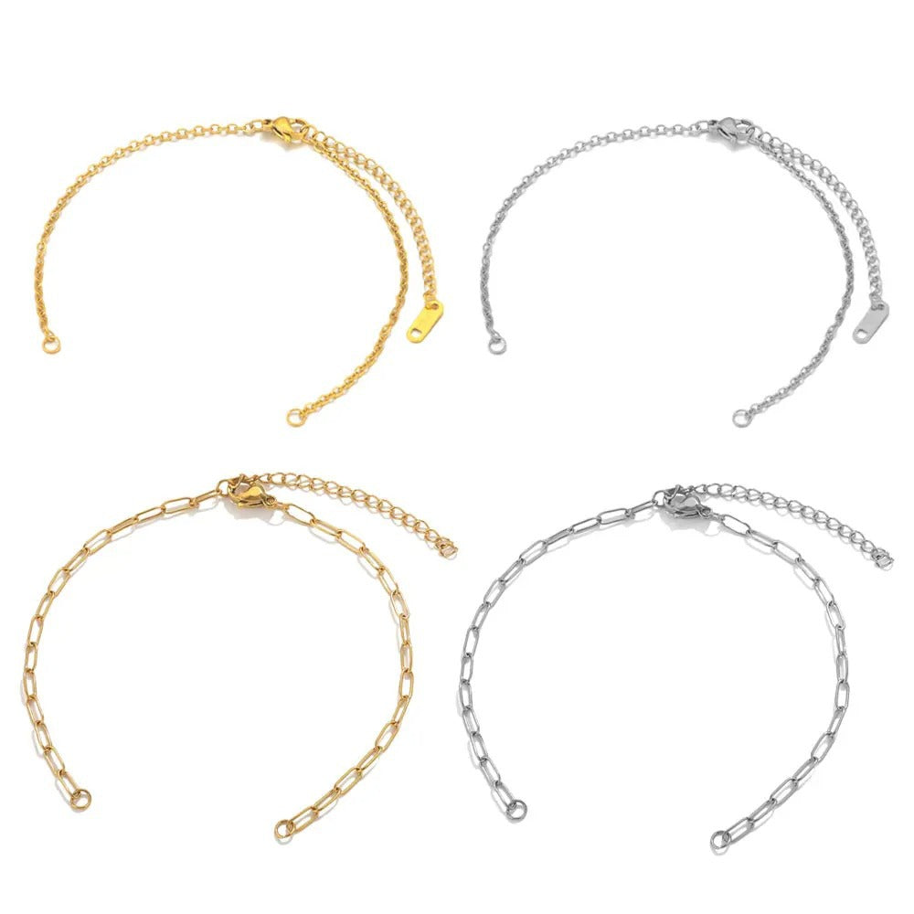 CH23 Stainless Steel Chain for Bracelet and Necklace no Pendant Chain only 5pcs/bag