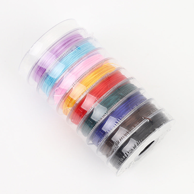 ST05 0.7mm 32ft/10m/roll 10 Roll/pack Flat Elastic String Stretch String for DIY Bracelet Jewelry Making