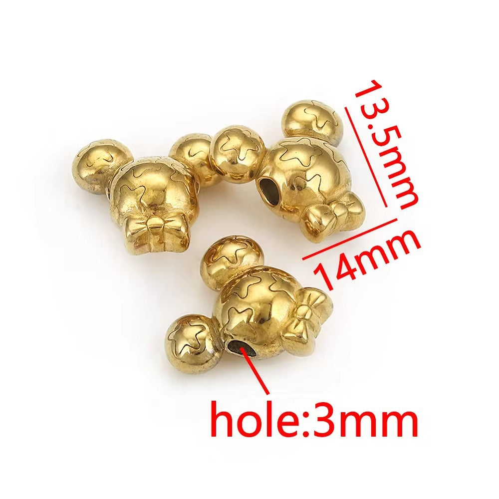 SPC68 Charms Beads Stainless Steel Star Bunny Heart Micky Charms Beads for DIY Bracelet