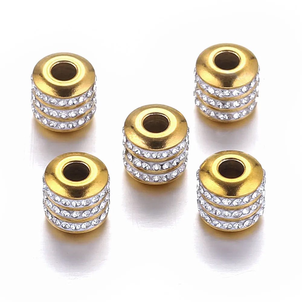 SPC28 Spacer Beads Zircon Diamond Charms Beads for Bracelet and Necklace Jewelry Accessories