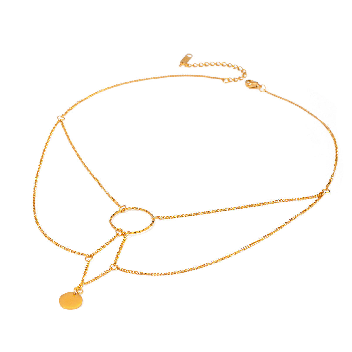 JDNW2406014 Chain Necklace Two String Necklace Stainless Steel Necklace for Women