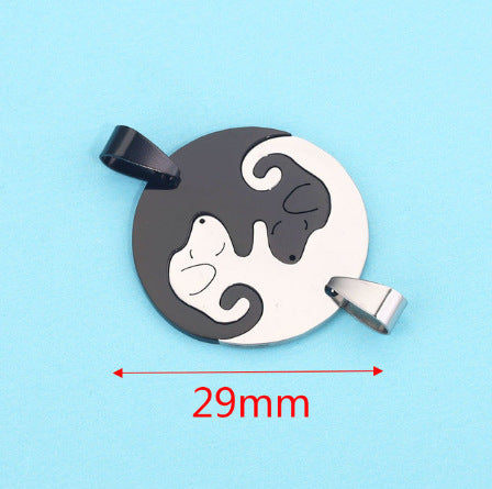 PD24 Couple Pendant Family Pendant Cat Dog Love Pendant Stainless Steel