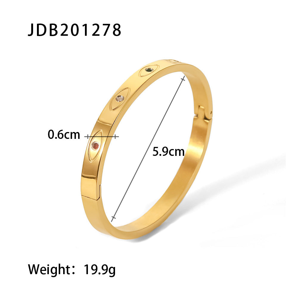 JDB2012 Bangles Stainless Steel Bracelet Bangle with Zircon for Women