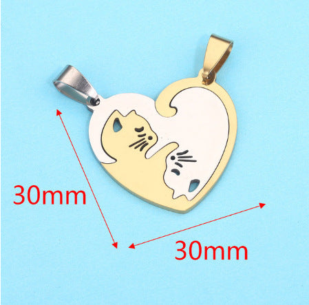 PD24 Couple Pendant Family Pendant Cat Dog Love Pendant Stainless Steel