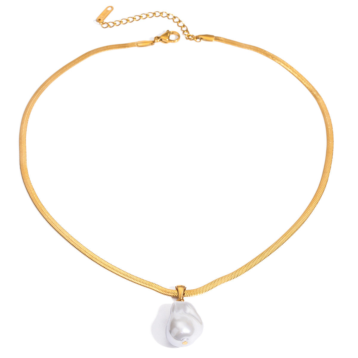 JDNW2409021 Baroque style Pearl Necklace Stainless Steel Waterproof Chain Necklace for Women
