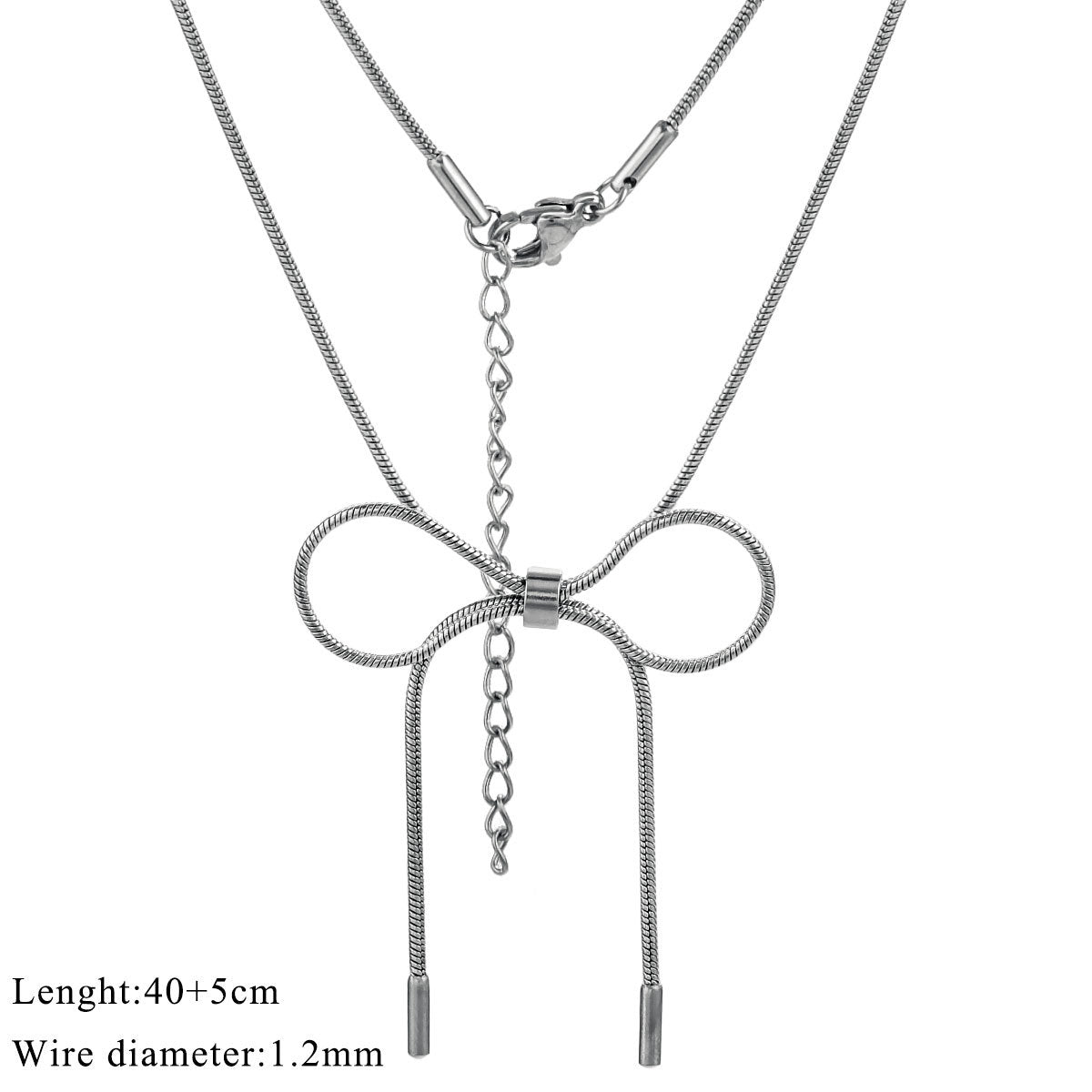 NE01 Bow Tie Design Chain Necklace 18K Golden Color No Tarnish Water Proof Necklace