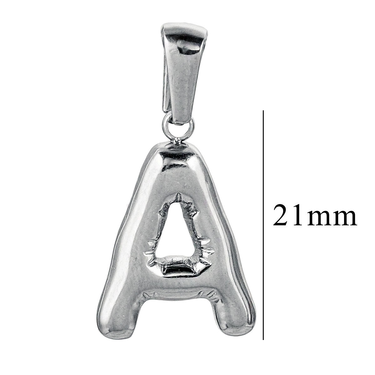 PD12 Puff Letter Pendant with Hook Stainless Steel No Tarnish Waterproof Golden Color Pendant