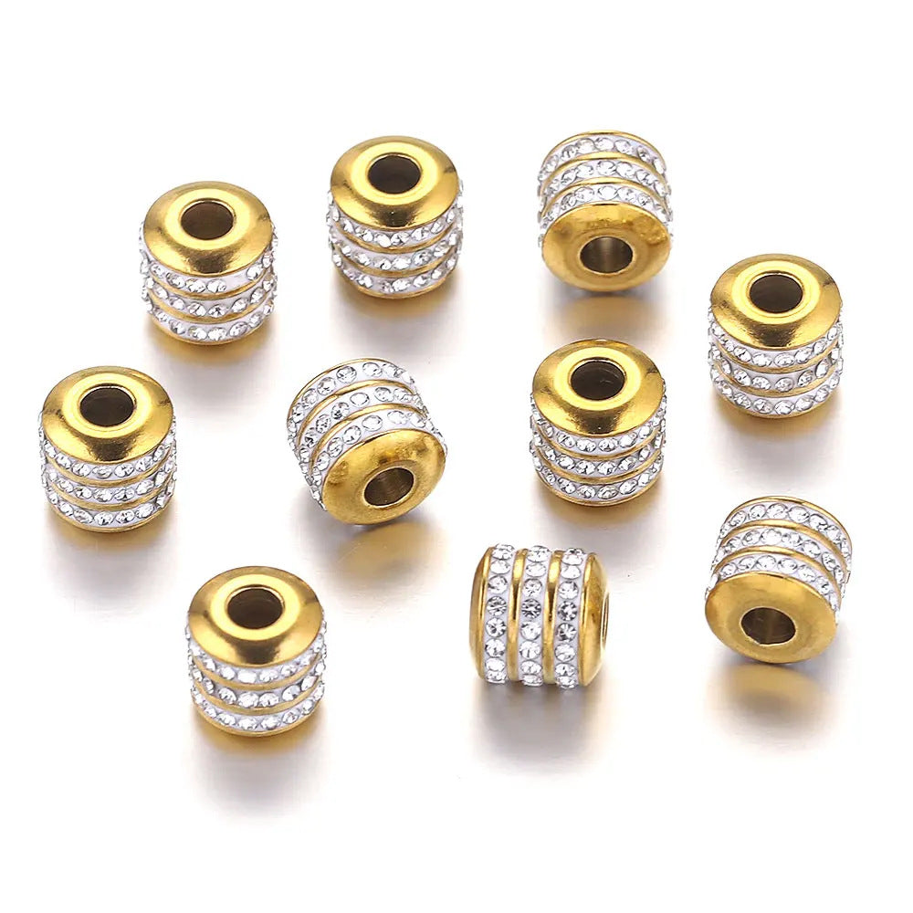 SPC28 Spacer Beads Zircon Diamond Charms Beads for Bracelet and Necklace Jewelry Accessories