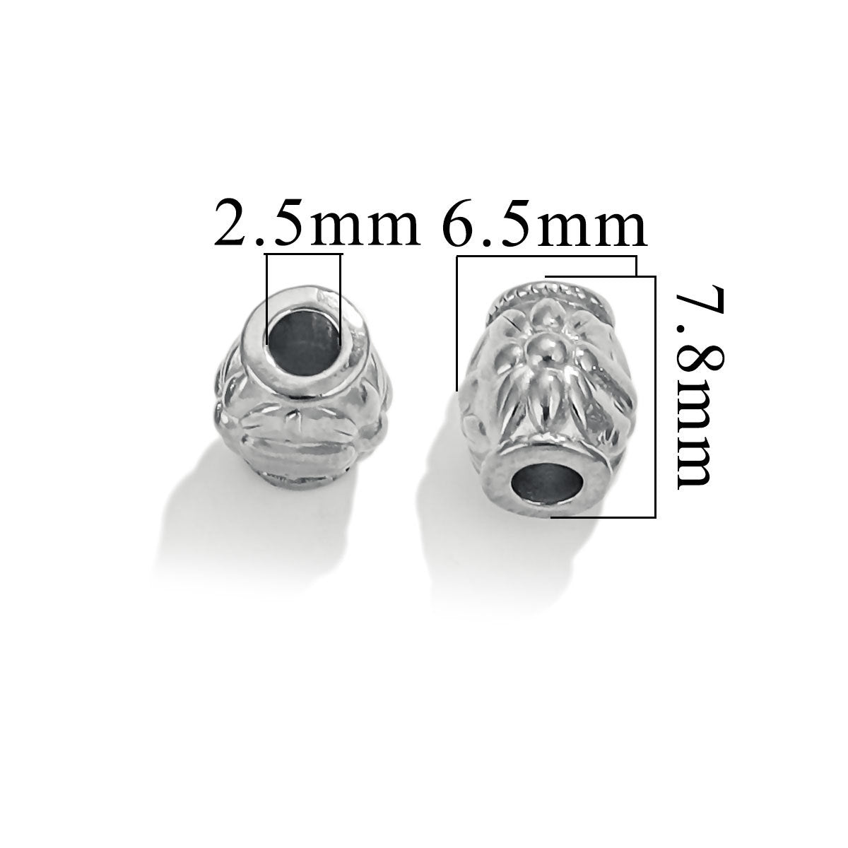 SPC49 Spacer Charms Beads Donut Barrel Carved Shape Beads for DIY Bracelet