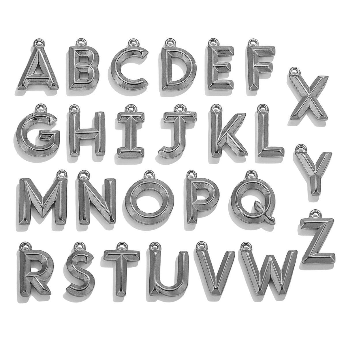 PD19 Stainless Steel 26 Letters Pendant Charms for DIY Jewelry Necklace Accessories