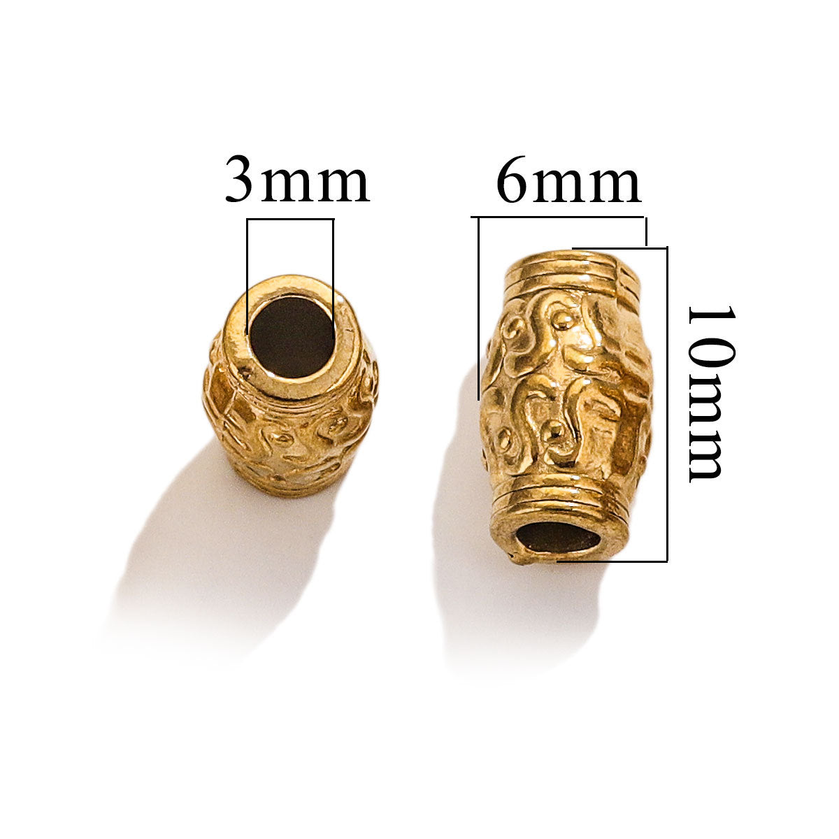 SPC49 Spacer Charms Beads Donut Barrel Carved Shape Beads for DIY Bracelet