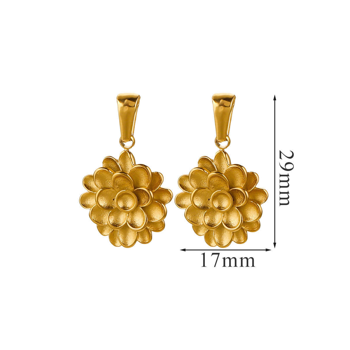 PD23 Vintage Flower Pendant Stainless Steel Necklace Pendants