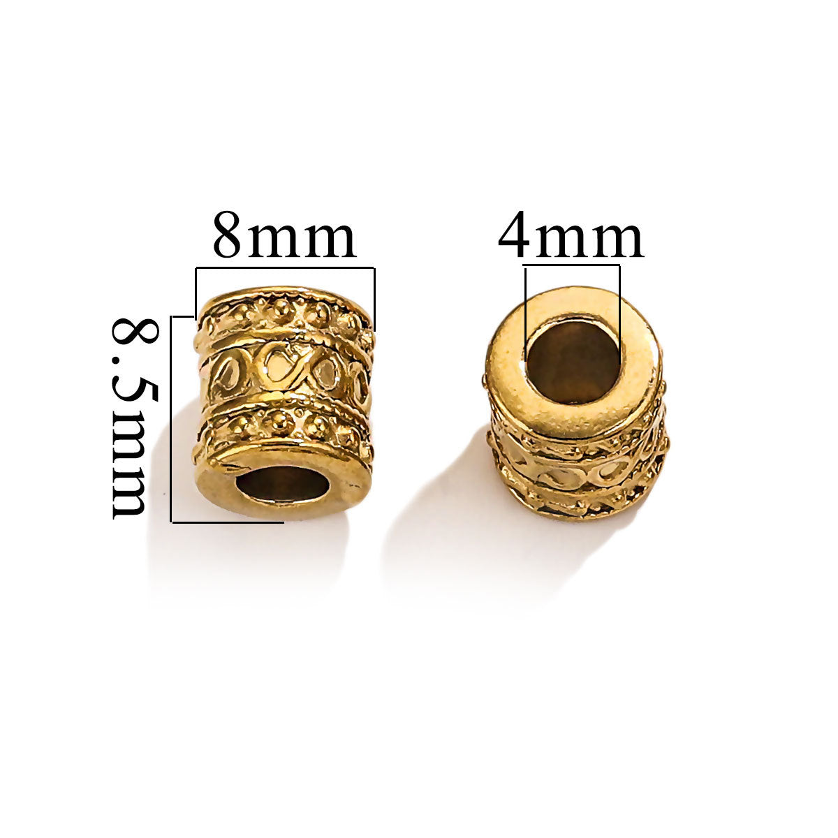 SPC49 Spacer Charms Beads Donut Barrel Carved Shape Beads for DIY Bracelet