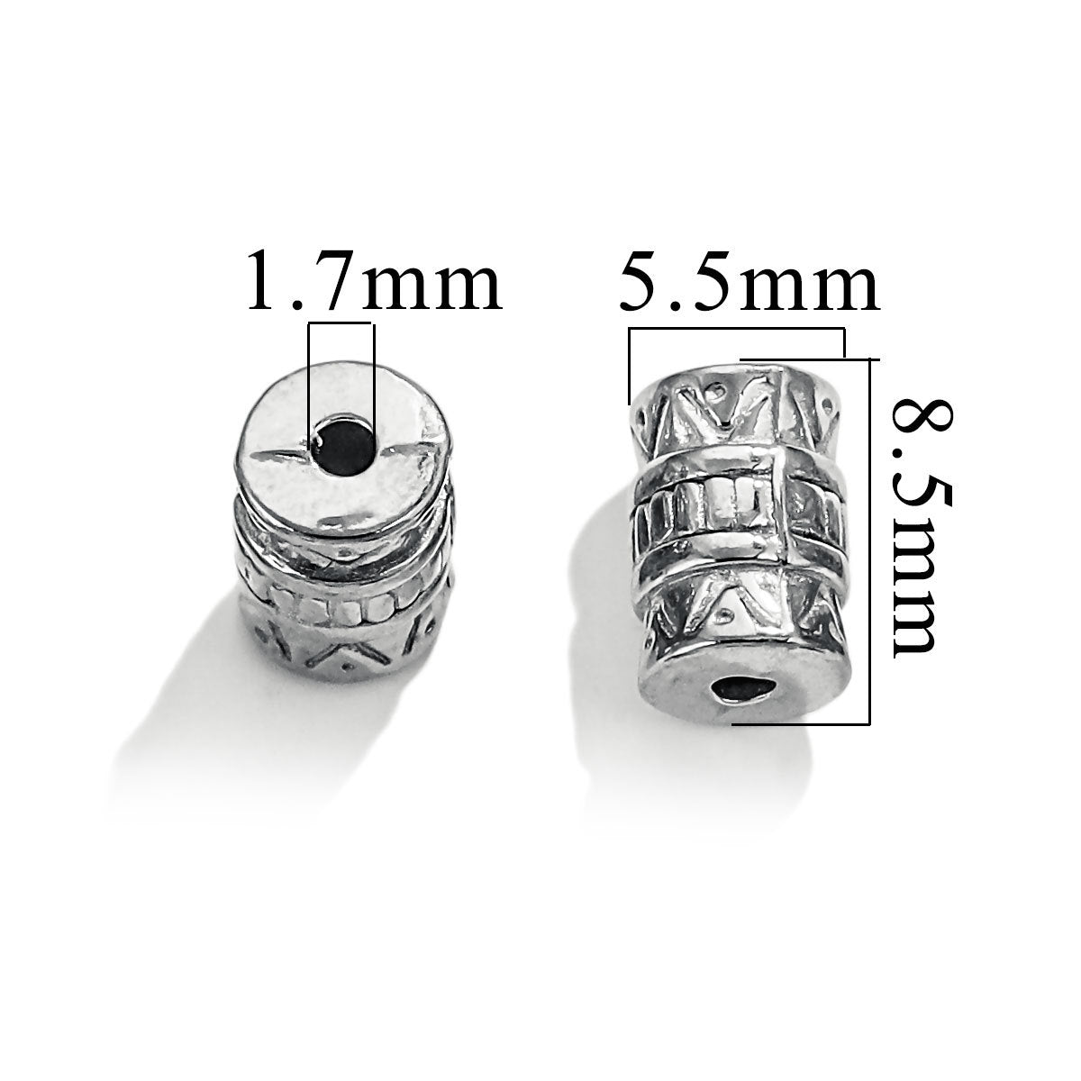 SPC49 Spacer Charms Beads Donut Barrel Carved Shape Beads for DIY Bracelet