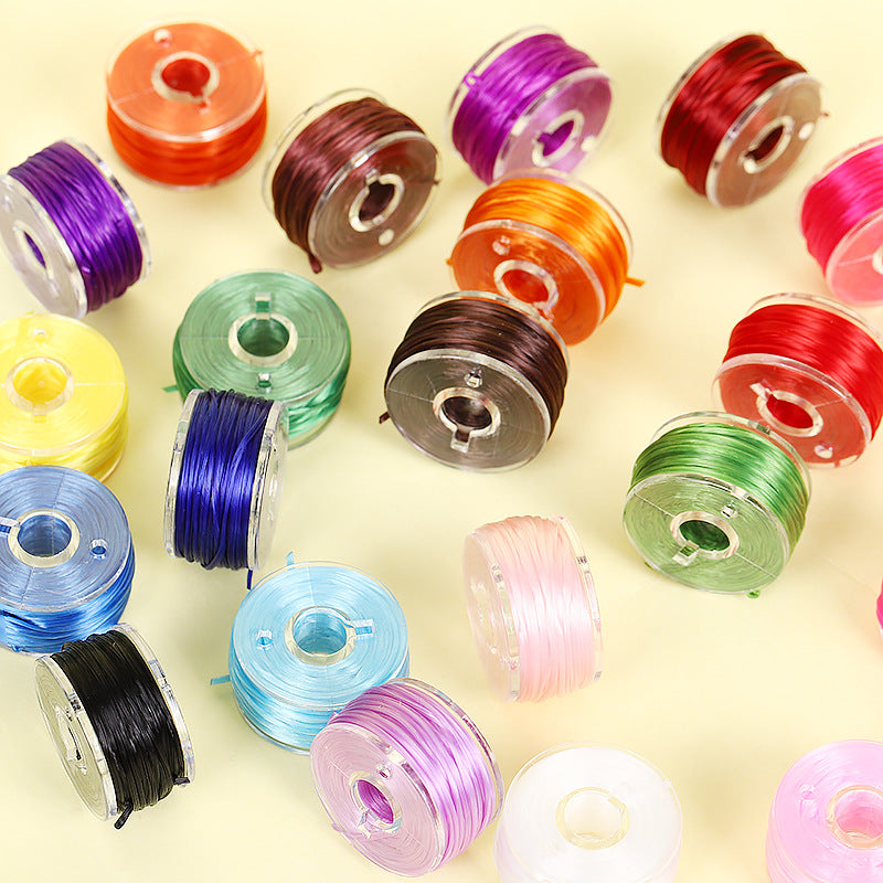 ST02 0.8mm 20ft/6m 25Colors Pack mini Pack with Storing Plastic Box Flat Elastic String Set Stretchy String for DIY Jewelry Making