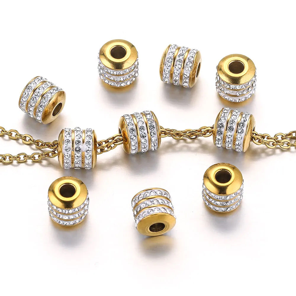 SPC28 Spacer Beads Zircon Diamond Charms Beads for Bracelet and Necklace Jewelry Accessories