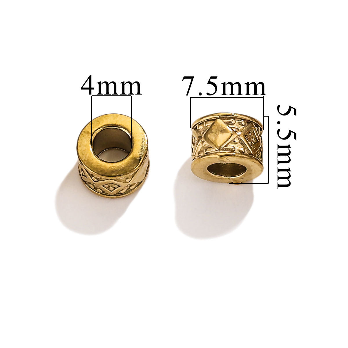 SPC49 Spacer Charms Beads Donut Barrel Carved Shape Beads for DIY Bracelet