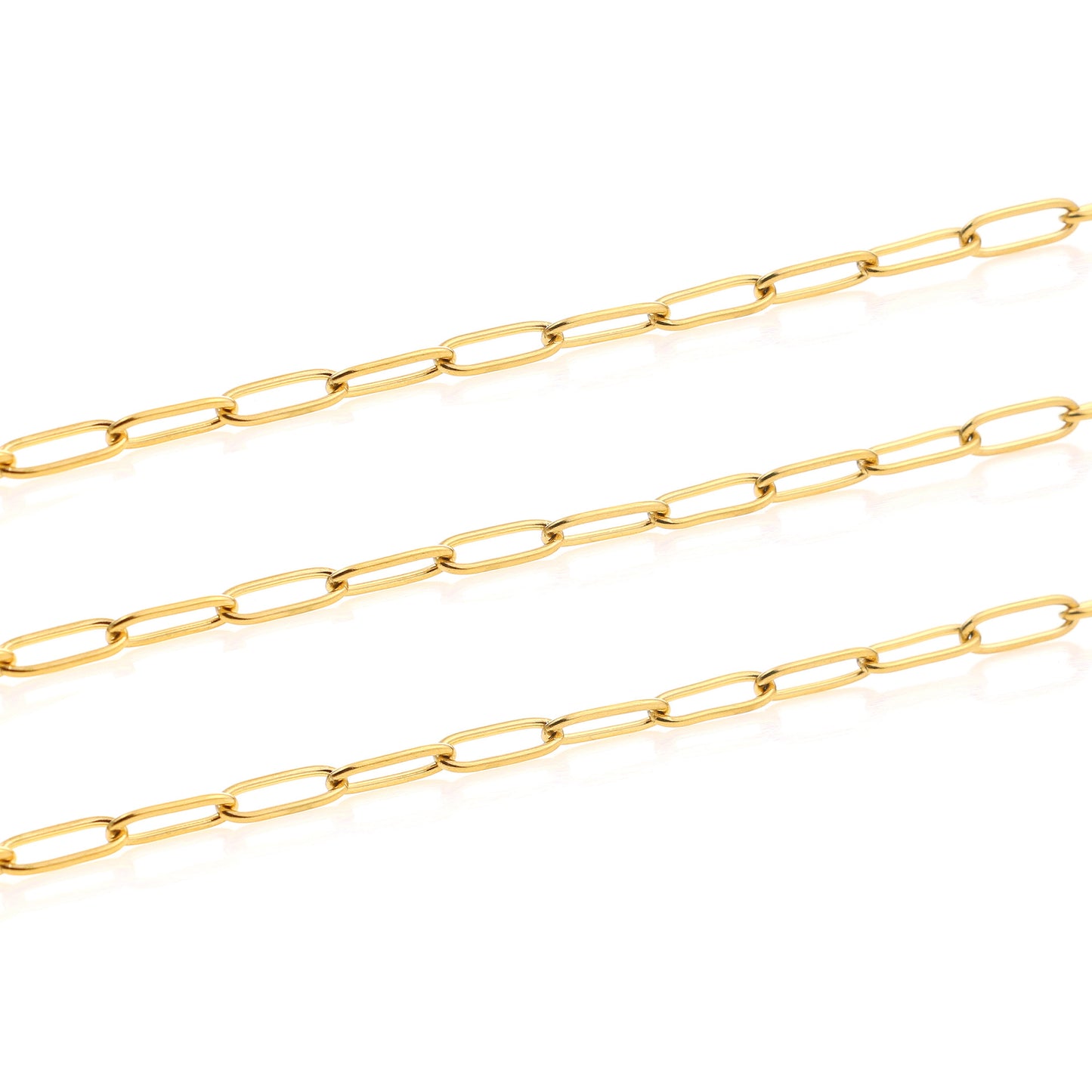 CH13 Paper Clip Chain 18K Golden Color Chain for Necklace DIY One Meter per bag 1m/bag