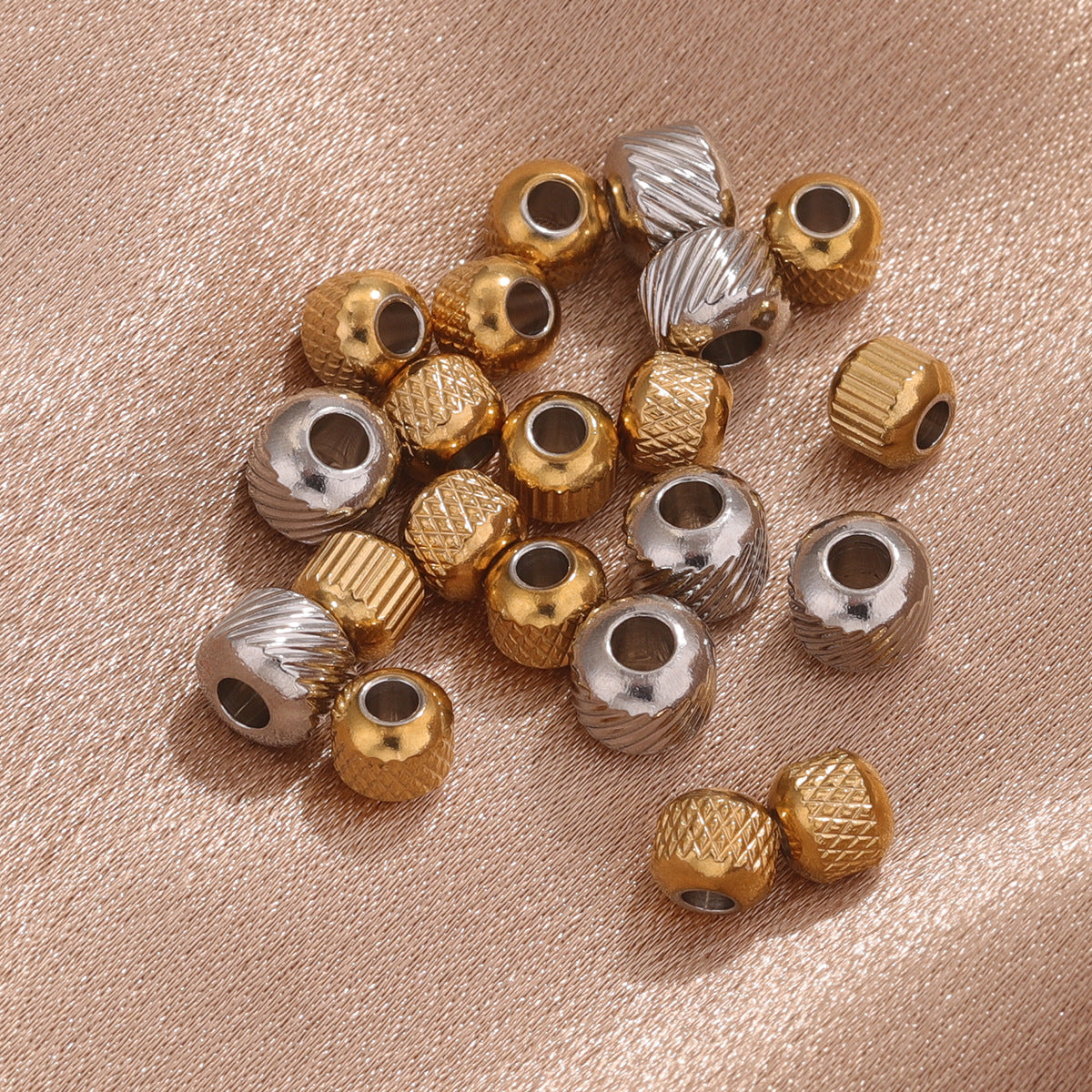 SPC74 Stainless Steel Barrel Shape Spacer Beads Charms Beads for DIY Bracelet Jewelry Accessories
