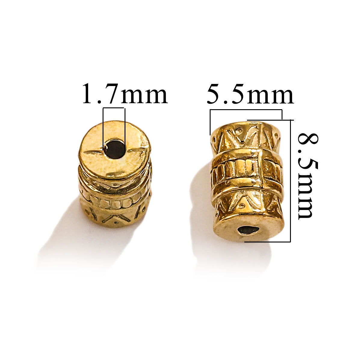 SPC49 Spacer Charms Beads Donut Barrel Carved Shape Beads for DIY Bracelet