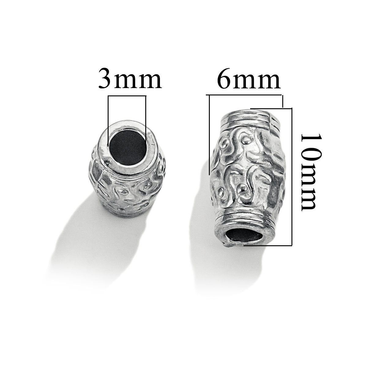 SPC49 Spacer Charms Beads Donut Barrel Carved Shape Beads for DIY Bracelet