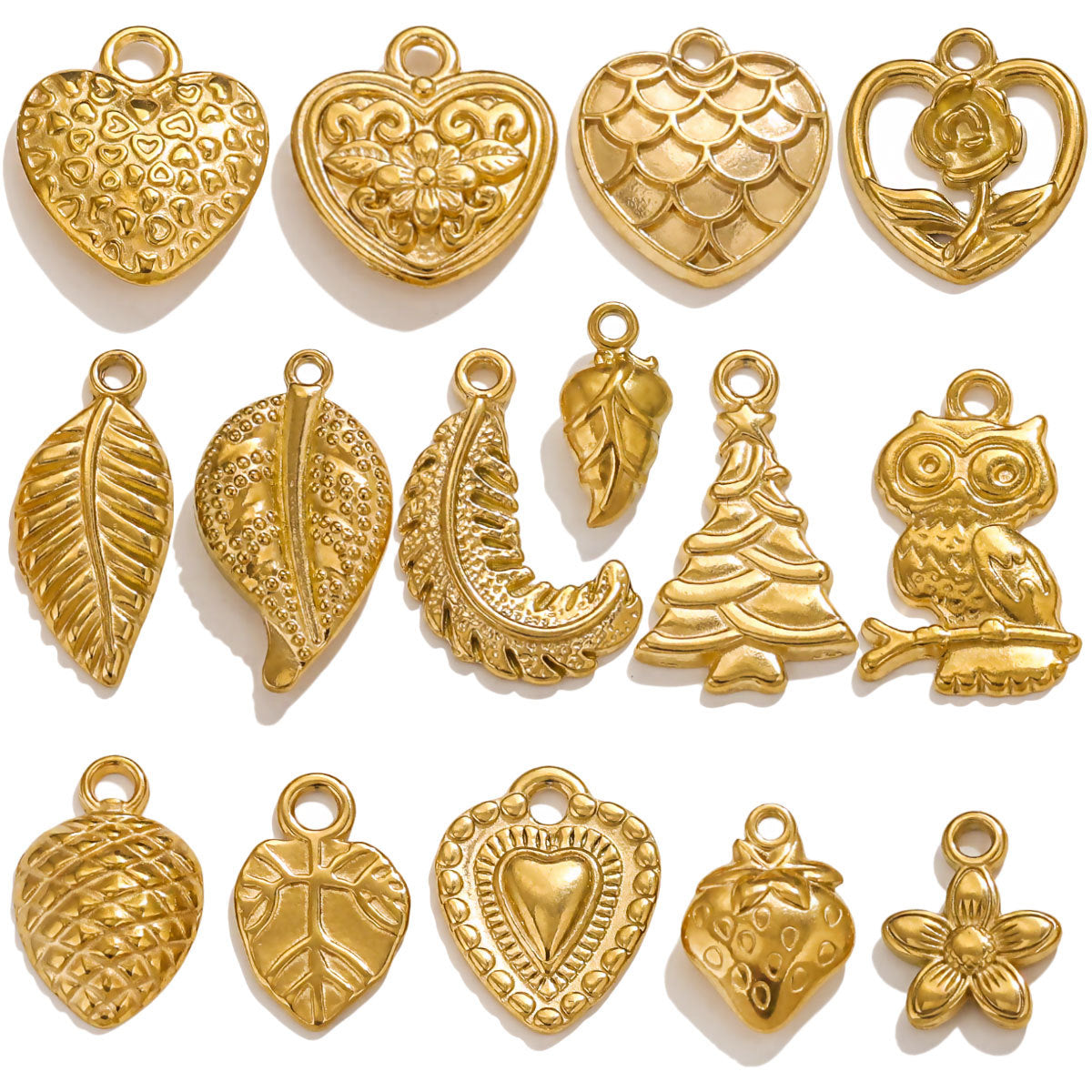 SPC80 Shaped Charms Leaf Heart Flower Owl Shape Pendant