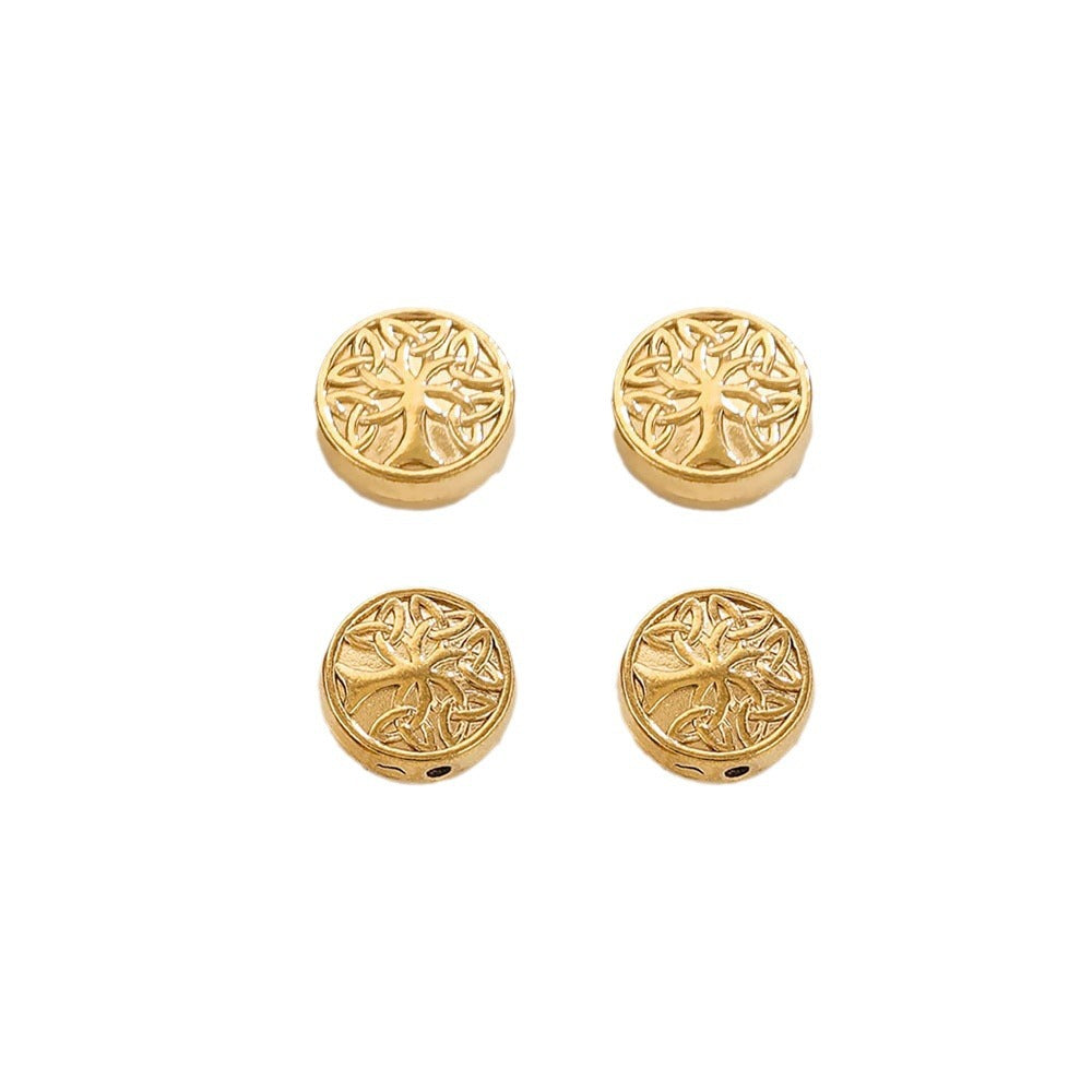 SPC63 Tree of Live Spacers Charms Stainless Steel Spacer Beads for DIY Bracelet Accessories