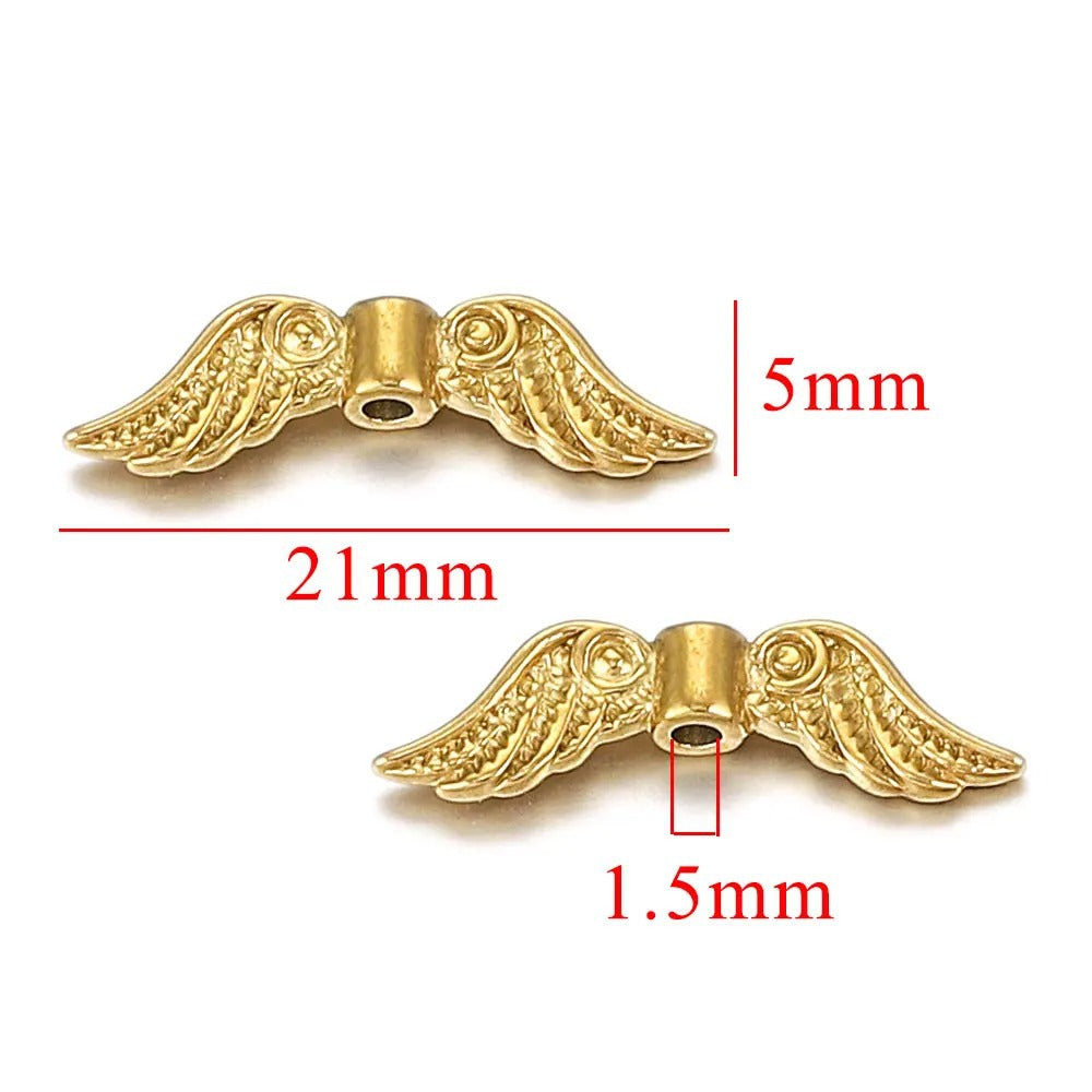 SPC24 Wing Shape Spacer Beads Charms Beads for DIY Bracelet Necklace Accessories