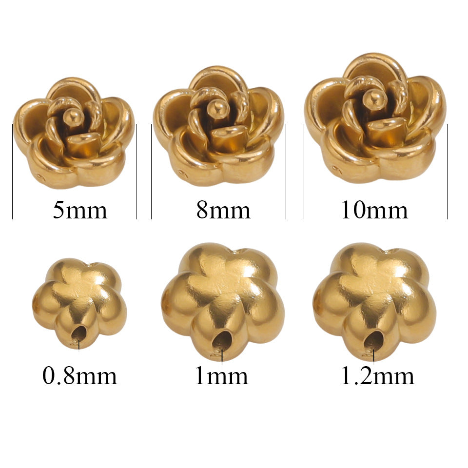 SPC79 Rose Stainless Steel Spacer Charms Beads