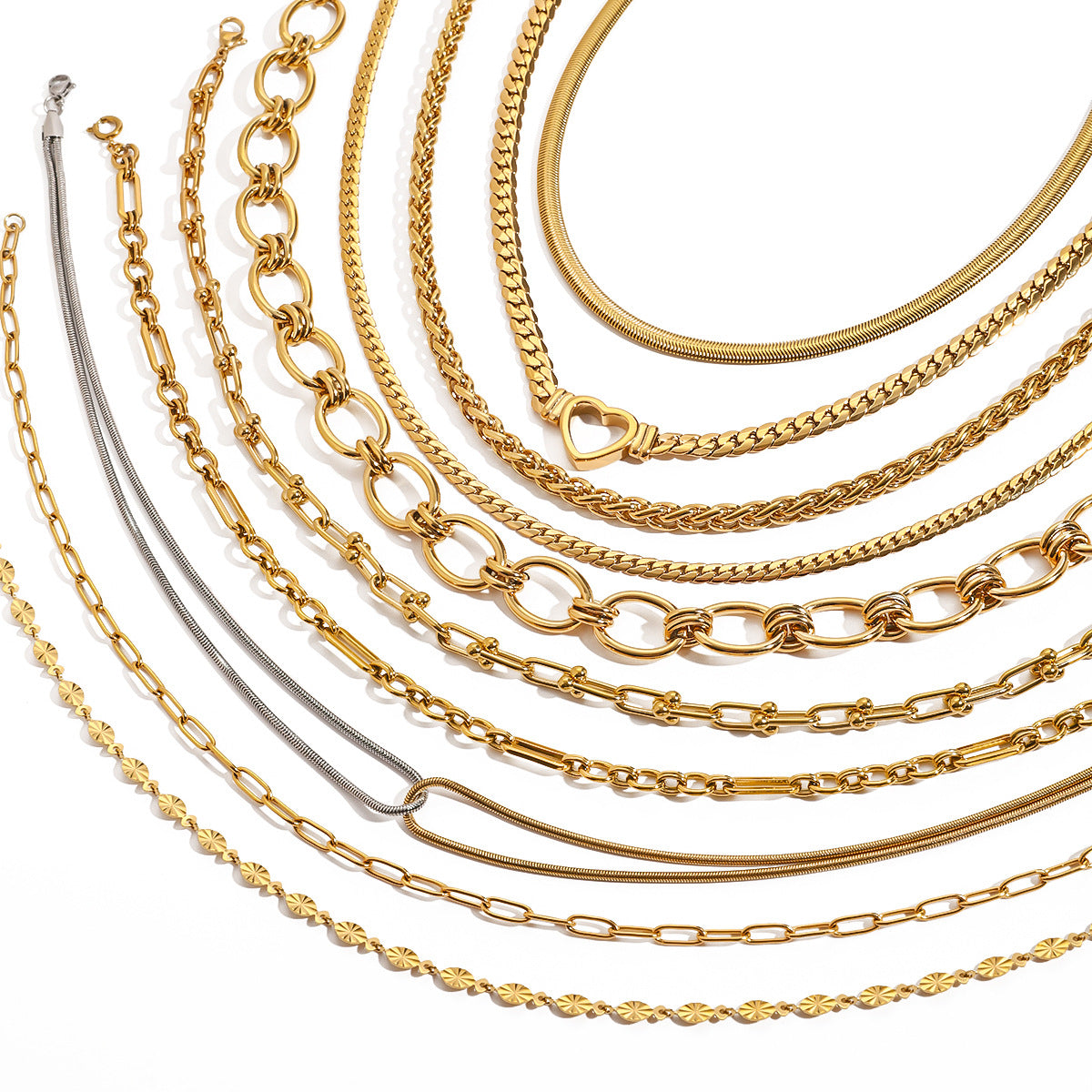 JDN20161 Stainless Steel Chain Necklace Paper Clip Chain Necklace for Women