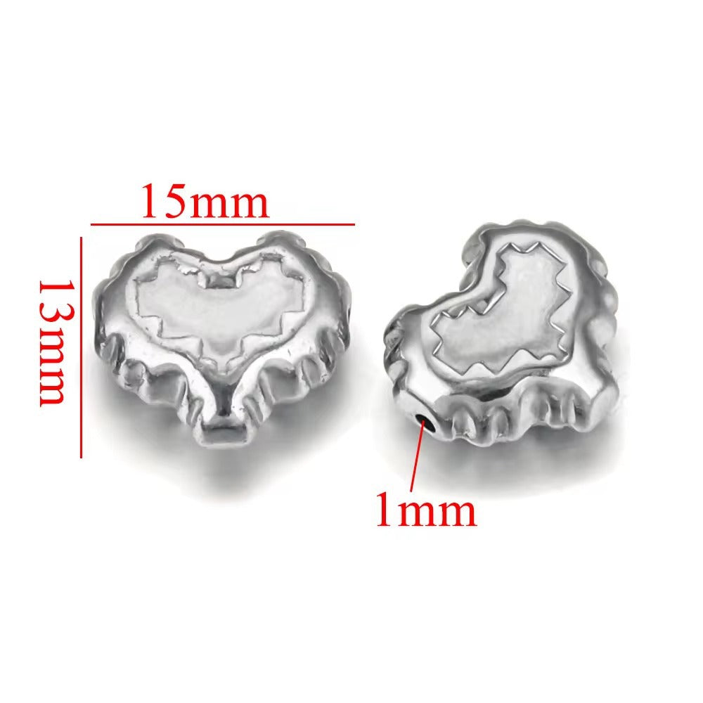 SPC68 Charms Beads Stainless Steel Star Bunny Heart Micky Charms Beads for DIY Bracelet