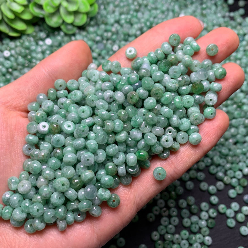 PD08 5.5*2.8mm Myanmar Jade Donut Shape Beads Natural Crystal Gemstone Real Jade
