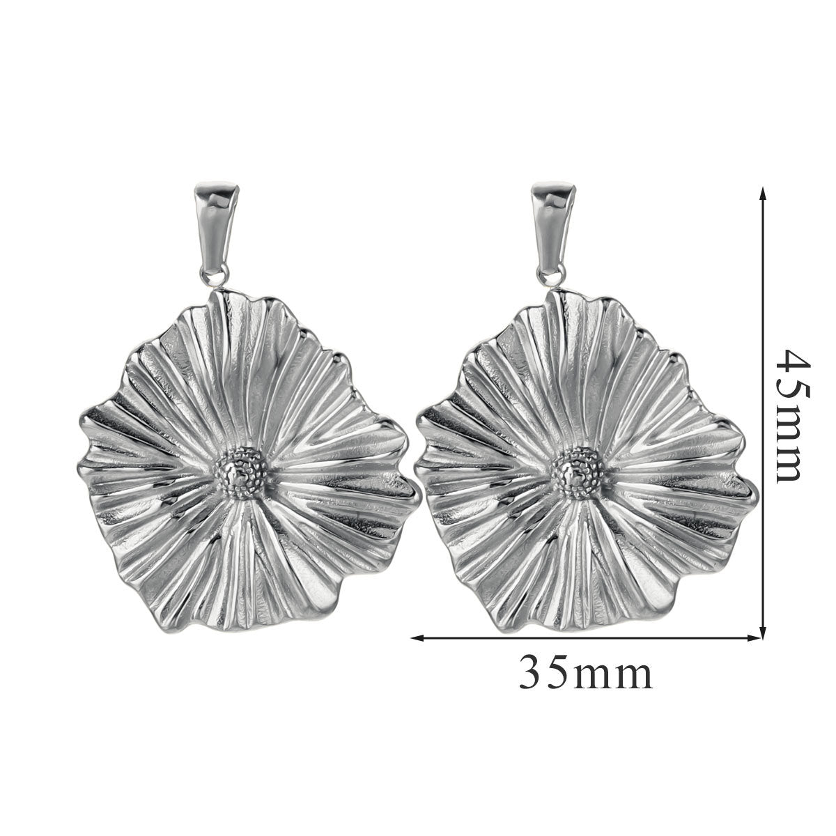 PD23 Vintage Flower Pendant Stainless Steel Necklace Pendants