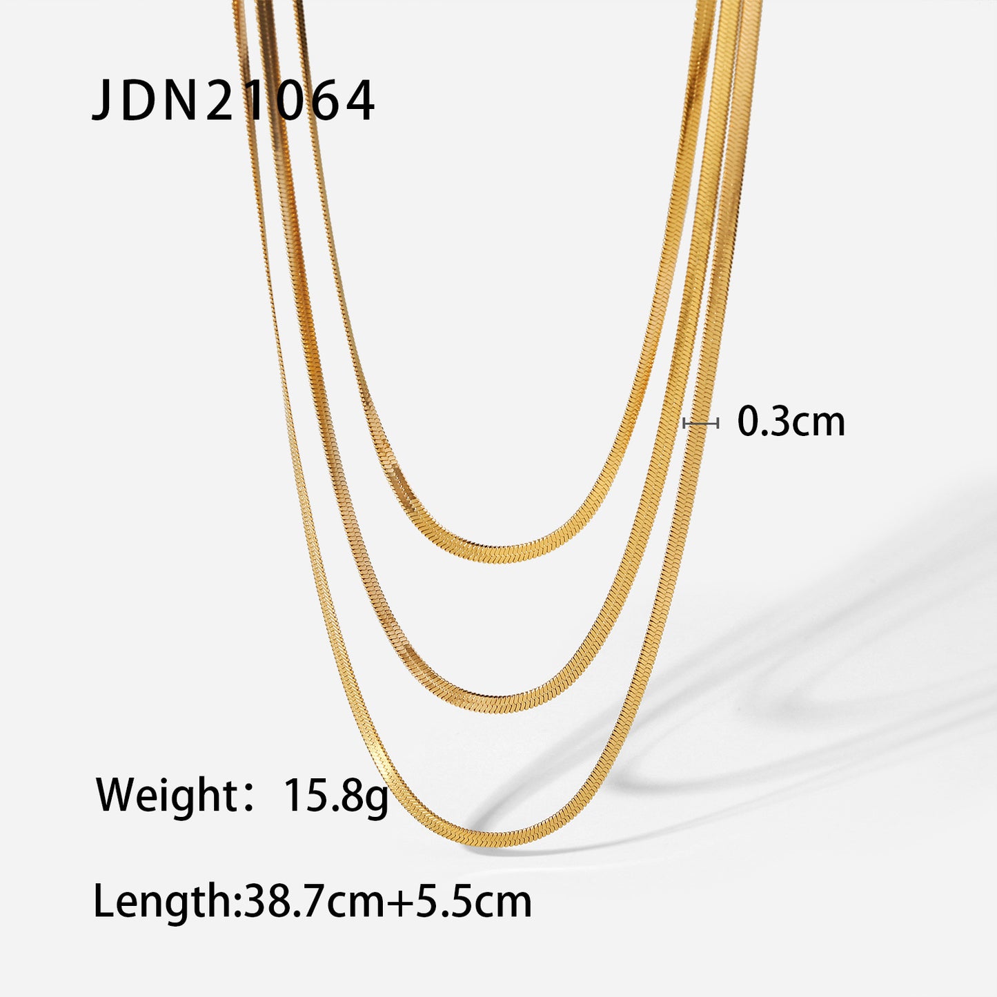 JDN20 Chain Necklace Snake Chain Paper Clip Chain Necklace for Women