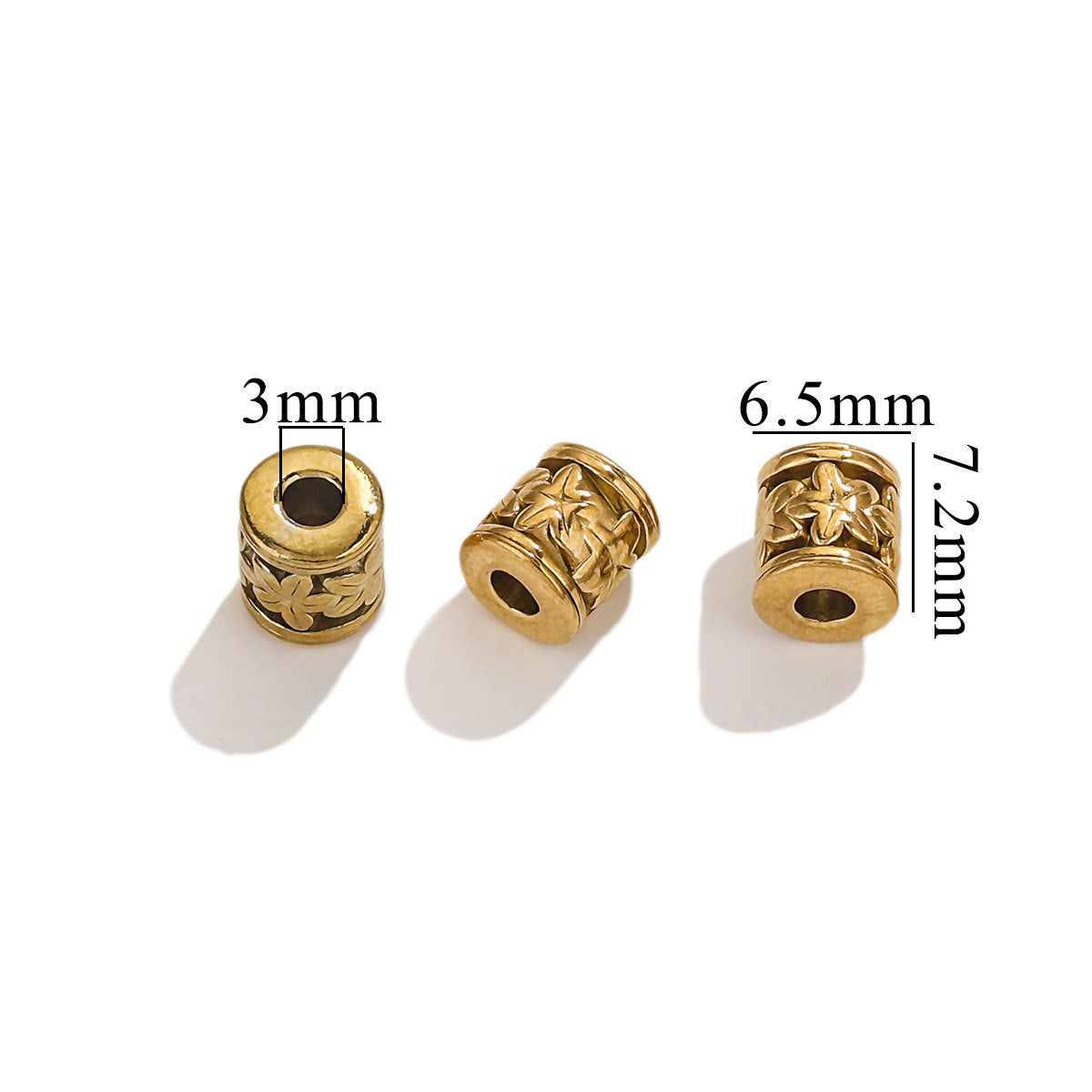 SPC49 Spacer Charms Beads Donut Barrel Carved Shape Beads for DIY Bracelet