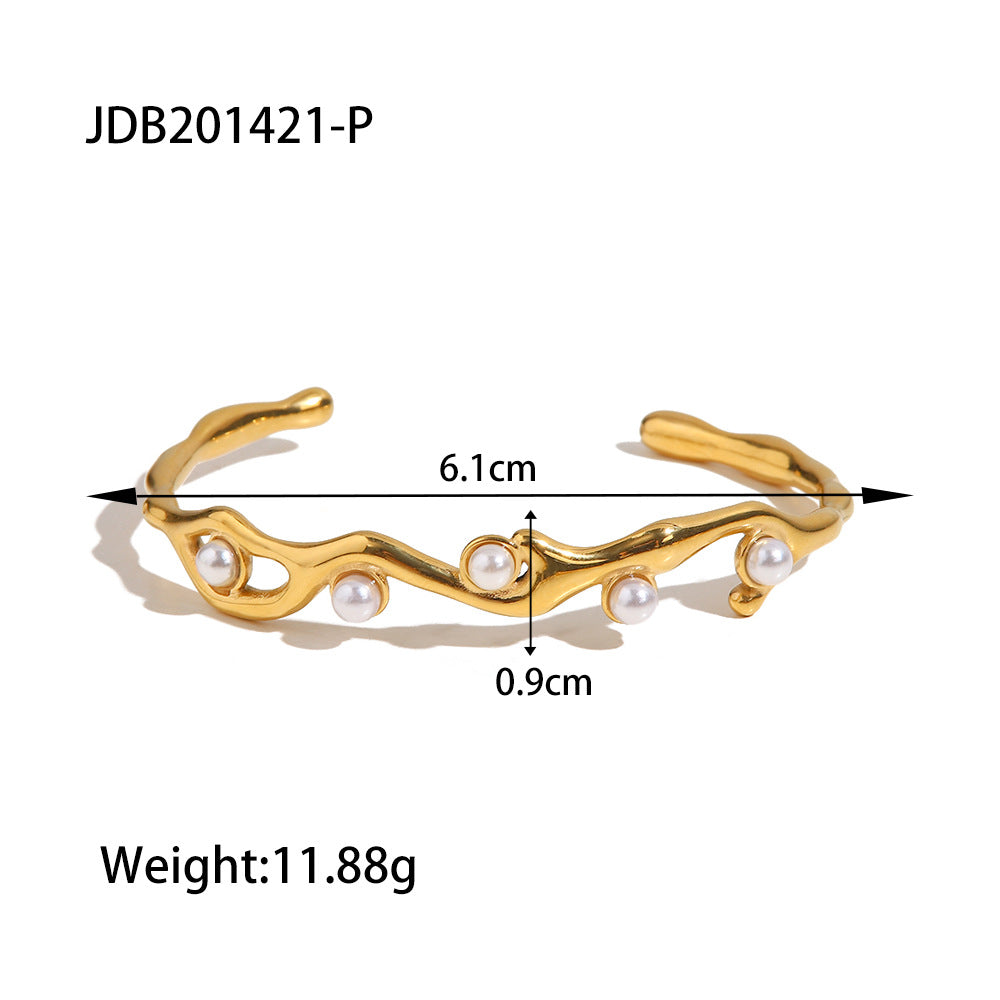 JDB201489 Stainless Steel Bangle for Women 18k Gold Plated Bangle Bracelet